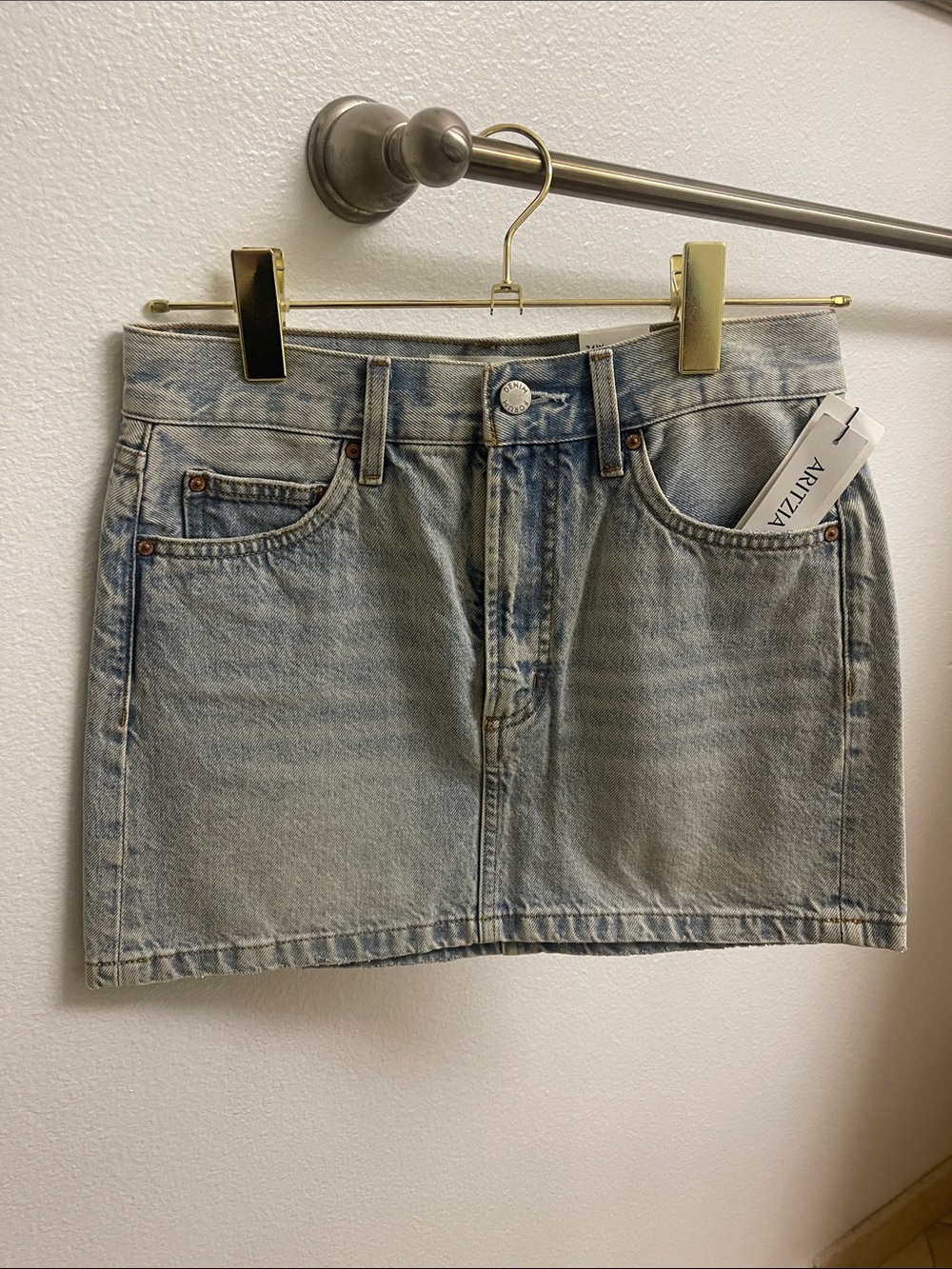 Aritzia Light Blue Denim Mini Skirt
